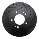 R1 83-89 Chrysler Conquest Front Right Drilled & Slotted Black Brake Rotor