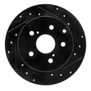 R1 06-18 Lexus HS250h Front & Rear Drilled & Slotted Black Brake Rotor Set