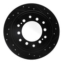 R1 10-24 Lexus GX460 Front & Rear Drilled & Slotted Black Brake Rotor Set