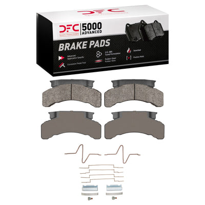 DFC 83-12 Beaver Motorcoach Monterey Front/Rear 5000 Adv Semi Metallic Brake Pads & Hardware Kit