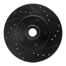 R1 95-11 Ford Explorer Front Right Drilled & Slotted Black Brake Rotor