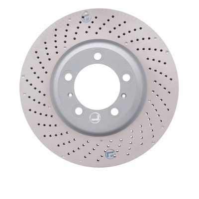 DFC 07-13 Porsche 911 Left Front Drilled Hi-Carbon Alloy Geomet Coated Rotor
