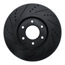 R1 07-24 Infiniti QX80 Front Right Drilled & Slotted Black Brake Rotor