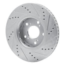 R1 14-20 Acura RLX Front Left Drilled & Slotted Silver Brake Rotor