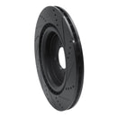 R1 2013-2025 Land Rover Defender 110 Rear Left Drilled & Slotted Black Brake Rotor