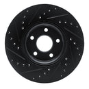 R1 04-19 Ford C-MAX Front Right Drilled & Slotted Black Brake Rotor