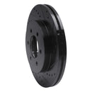 R1 04-08 Ford F-150 4WD Front Right Drilled & Slotted Black Brake Rotor