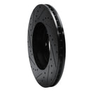 R1 90-95 Mercedes-Benz 300CE Front Right Drilled & Slotted Black Brake Rotor