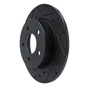 R1 19-25 Nissan ALTIMA Rear Left Drilled & Slotted Black Brake Rotor
