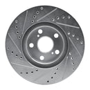 R1 00-10 Pontiac Vibe Front Right Drilled & Slotted Silver Brake Rotor