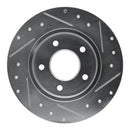 R1 94-99 Buick Regal Rear Left Drilled & Slotted Silver Brake Rotor