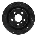 R1 16-26 BMW 228I Gran Coupe Rear Left Drilled & Slotted Black Brake Rotor
