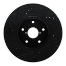 R1 -24 Subaru Forester Front Right Drilled & Slotted Black Brake Rotor