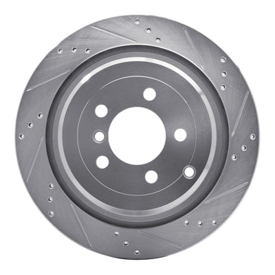 R1 06-12 Land Rover Range Rover Rear Right Drilled & Slotted Silver Brake Rotor