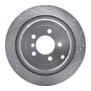R1 06-12 Land Rover Range Rover Rear Right Drilled & Slotted Silver Brake Rotor