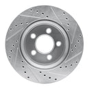 R1 07-12 Dodge Nitro Front Left Drilled & Slotted Silver Brake Rotor