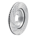 R1 11-19 Ford Flex Front Right Drilled & Slotted Silver Brake Rotor