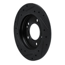 R1 17-25 Hyundai Elantra Rear Right Drilled & Slotted Black Brake Rotor