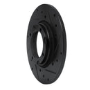 R1 80-82 Toyota Tercel Front Right Drilled & Slotted Black Brake Rotor