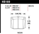 Hawk 75-78 Nissan 280Z Black Race Front Brake Pads