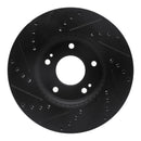 R1 07-10 Kia Rondo (Canada) Front Right Drilled & Slotted Black Brake Rotor