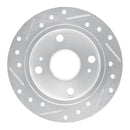 R1 85-87 Toyota Corolla (US/Canada) Rear Right Drilled & Slotted Silver Brake Rotor