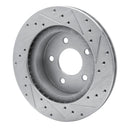 R1 82-90 Ford Mustang Rear Left Drilled & Slotted Silver Brake Rotor