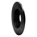 R1 04-13 Volvo V50 Rear Right Drilled & Slotted Black Brake Rotor