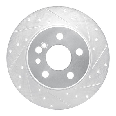R1 91-99 Mercedes-Benz S350 Rear Right Drilled & Slotted Silver Brake Rotor
