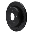 R1 03-11 Ford Crown Victoria Rear Left Drilled & Slotted Black Brake Rotor