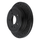 R1 07-15 Chevrolet Captiva Rear Right Drilled & Slotted Black Brake Rotor