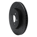 R1 05-23 Chrysler 300 Front & Rear Drilled & Slotted Black Brake Rotor Set
