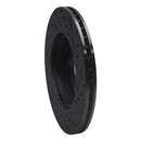 R1 84-95 Mercedes-Benz E300 Front Left Drilled & Slotted Black Brake Rotor