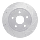 R1 04-06 Dodge Ram 1500 Pickup Rear Right Drilled & Slotted Silver Brake Rotor