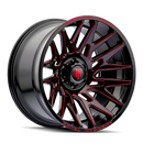 American Truxx AT1919 Evolution 22x12 / 8x165.1 BP / -44mm OS / 125.2mm Hub Gls Blk Prizm Red Wheel