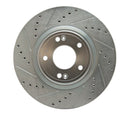 R1 10-16 Hyundai Genesis Coupe Front Drilled & Slotted Silver Brake Rotor Set
