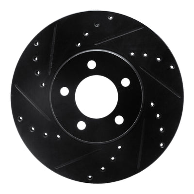 R1 93-07 Ford Thunderbird Front Left Drilled & Slotted Black Brake Rotor