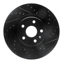 R1 08-17 Cadillac CTS Front Right Drilled & Slotted Black Brake Rotor