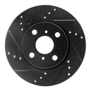 R1 12-15 Scion IQ Front Left Drilled & Slotted Black Brake Rotor