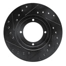 R1 87-99 Hyundai Excel Front Right Drilled & Slotted Black Brake Rotor