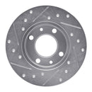 R1 1966-1992 Bertone X-1/9 Front/Rear Right Drilled & Slotted Silver Brake Rotor