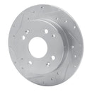 R1 98-02 Acura CL Rear Left Drilled & Slotted Silver Brake Rotor