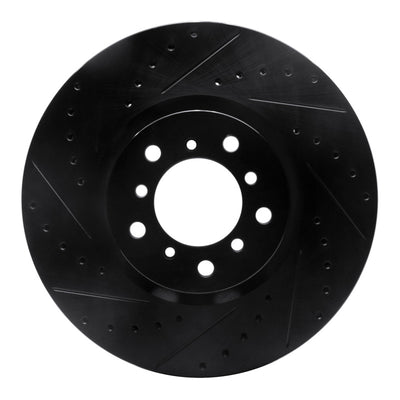R1 00-03 BMW M5 Right Front Drilled & Slotted Black Brake Rotor