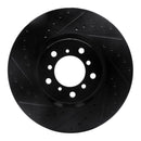R1 00-03 BMW M5 Right Front Drilled & Slotted Black Brake Rotor