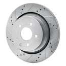 R1 07-15 Infiniti G35 Rear Drilled & Slotted Silver Brake Rotor Set