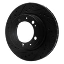 R1 89-97 Porsche 911 Front Left Drilled & Slotted Black Brake Rotor