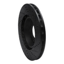 R1 01-06 BMW M3 Right Front Drilled & Slotted Black Brake Rotor