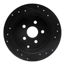 R1 00-10 Pontiac Vibe Rear Drilled & Slotted Black Brake Rotor Set