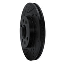 R1 88-98 Saab 9000 Front Left Drilled & Slotted Black Brake Rotor