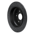 R1 2005-2018 Acura RDX Rear Left Drilled & Slotted Black Brake Rotor